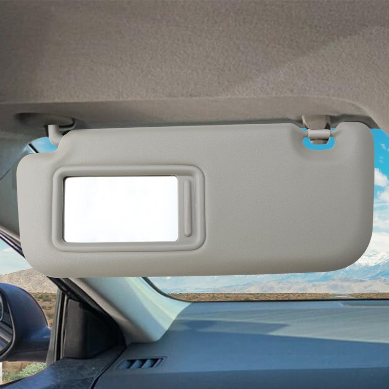 INTGET Driver Side Sun Visor for Toyota Corolla 2007 2008 2009 2010 2011 2012 2013 Accessories Leather Car Sun Protection Visors Replacement with Mirror(Beige-Driver Side) - Image 3